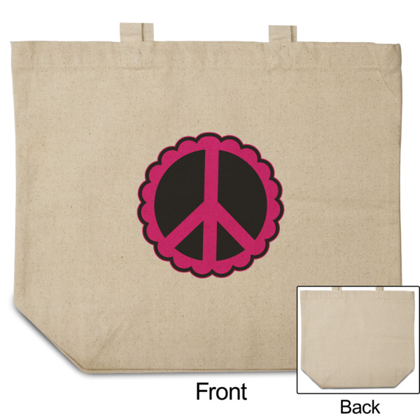 Custom Design - Reusable Cotton Grocery Bag - Front & Back View