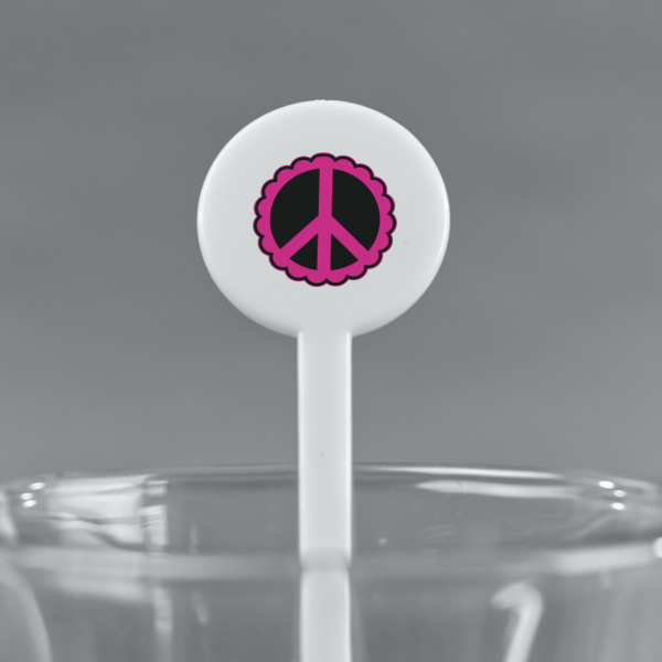 Custom Design - White Plastic 7" Stir Stick - Round - Main