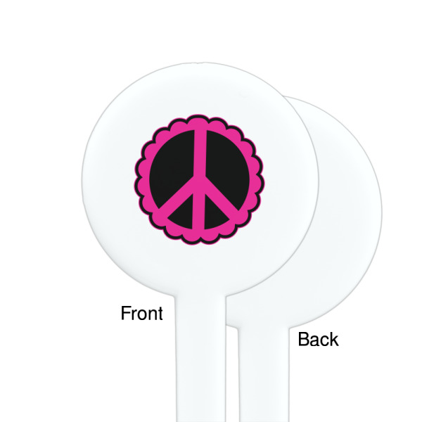 Custom Design - White Plastic 7" Stir Stick - Single Sided - Round - Front & Back