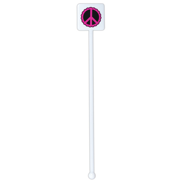 Custom Design - White Plastic Stir Stick - Double Sided - Square - Single Stick