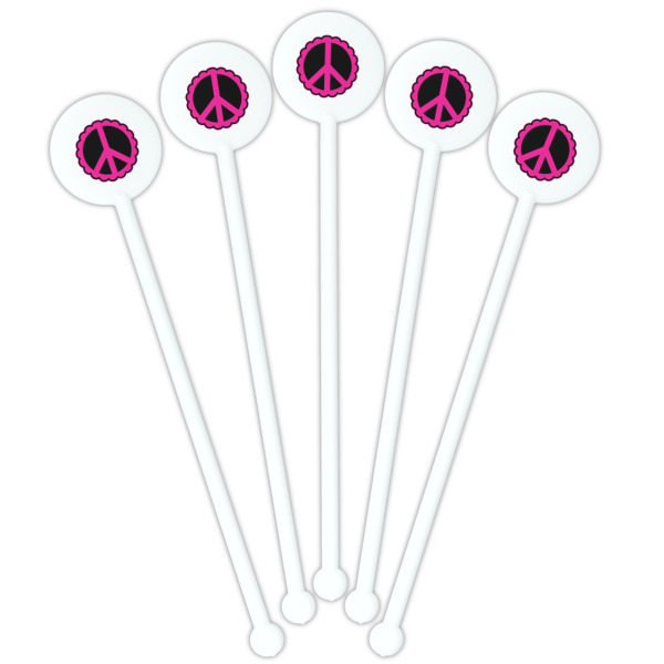 Custom Design - White Plastic 5.5" Stir Stick - Fan View