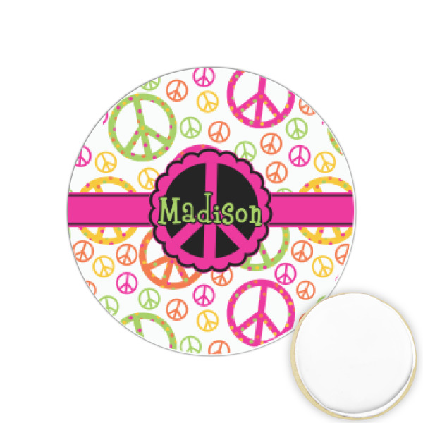 Custom Peace Sign Printed Cookie Topper - 1.25" (Personalized)