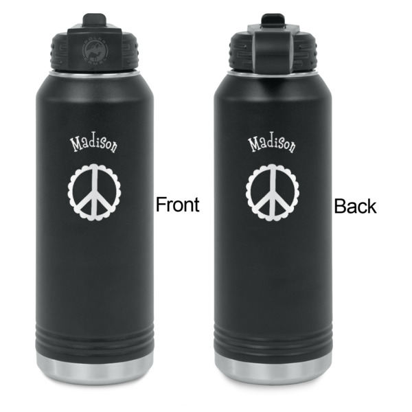 Custom Design - Laser Engraved Water Bottles - Front & Back Engraving - Front & Back View