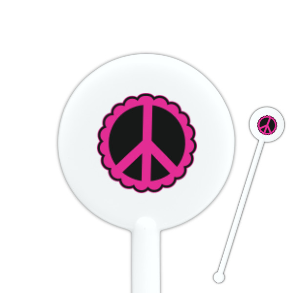 Custom Design Your Own 5.5" Round Plastic Stir Sticks - White - Single-Sided