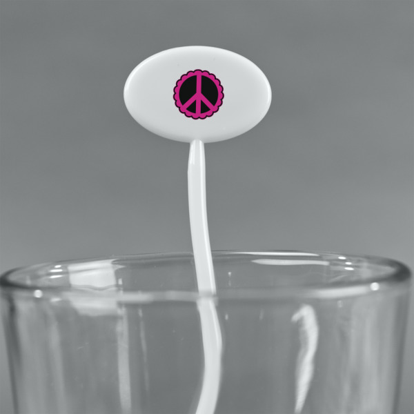 Custom Design - White Plastic 7" Stir Stick - Oval - Main