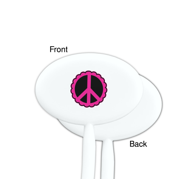 Custom Design - White Plastic 7" Stir Stick - Single Sided - Oval - Front & Back
