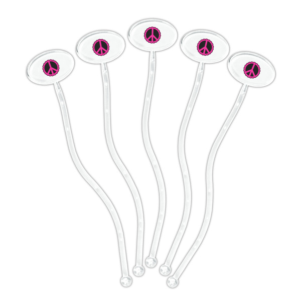 Custom Design - Clear Plastic 7" Stir Stick - Oval - Fan