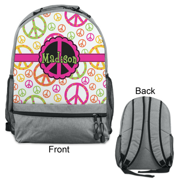Custom Design - Large Backpack - Gray - Front & Back View
