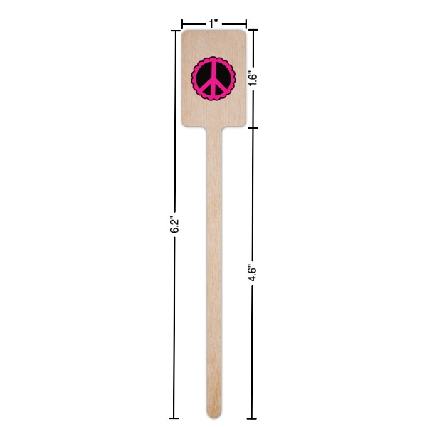 Custom Design - Wooden 6.25" Stir Stick - Rectangular - Dimensions