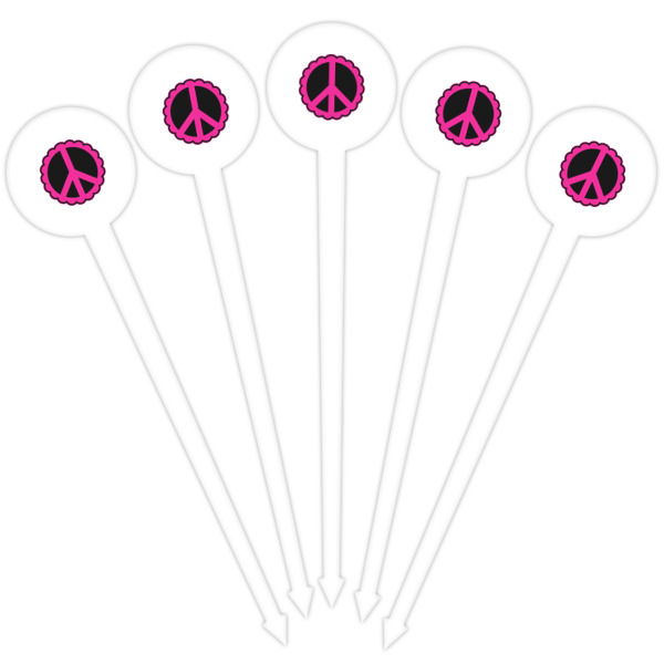 Custom Design - White Plastic 4" Food Pick - Round - Fan View