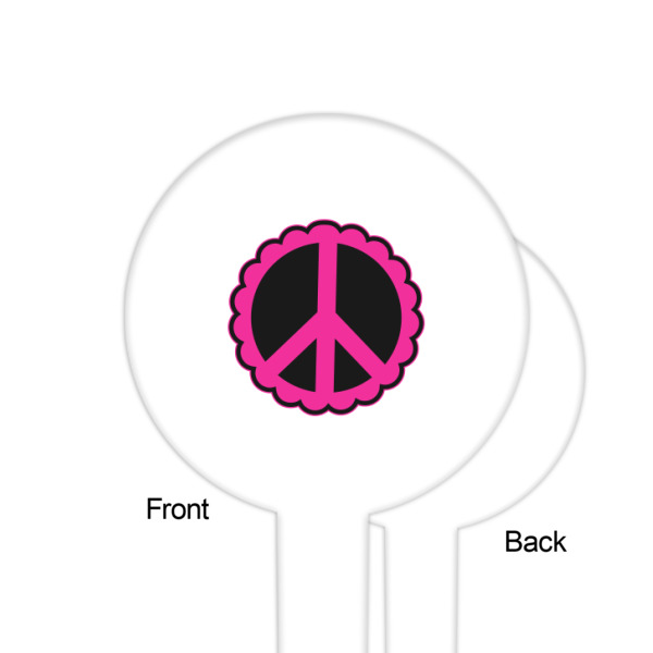 Custom Design - White Plastic 6" Food Pick - Round - Single Sided - Front & Back