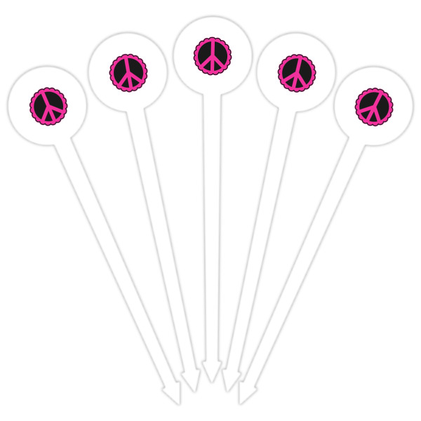 Custom Design - White Plastic 6" Food Pick - Round - Fan View