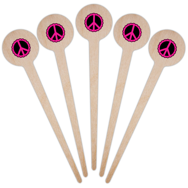 Custom Design - Wooden 4" Food Pick - Round - Fan View