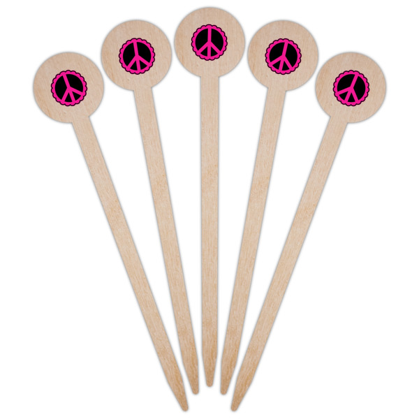 Custom Design - Wooden 6" Food Pick - Round - Fan View