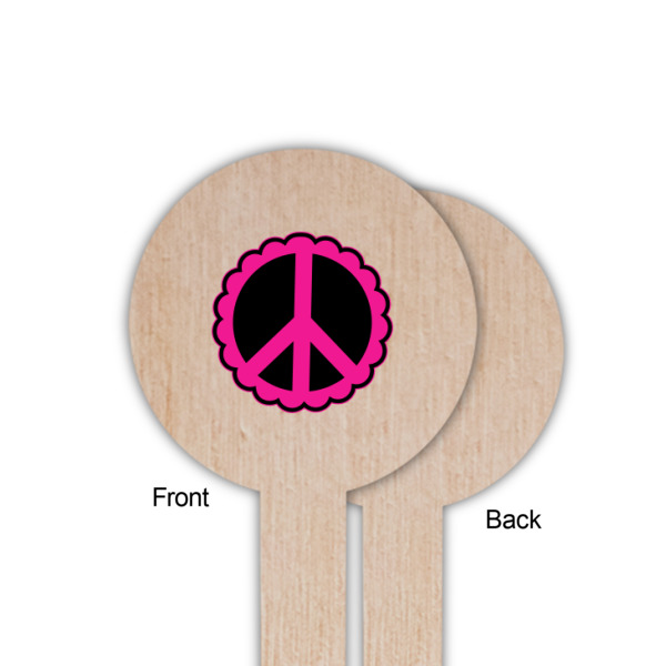Custom Design - Wooden 6" Food Pick - Round - Single Sided - Front & Back