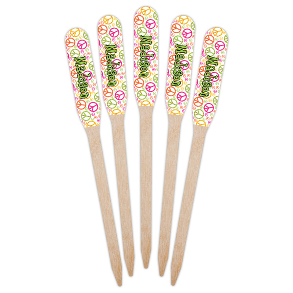 Custom Design - Wooden Food Pick - Paddle - Fan View