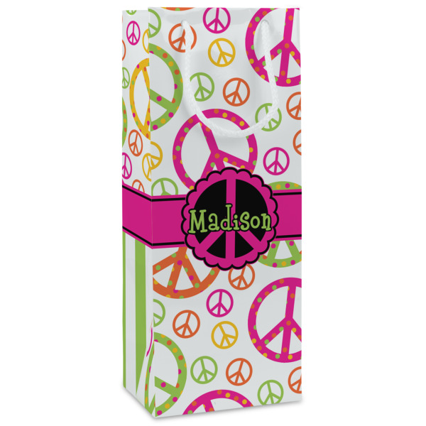 Custom Peace Sign Wine Gift Bags (Personalized)