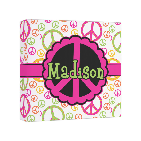Custom Peace Sign Canvas Print - 8x8 (Personalized)