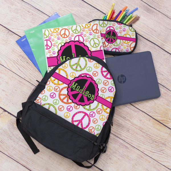 Custom Design - Large Backpack - Black - With Stuff