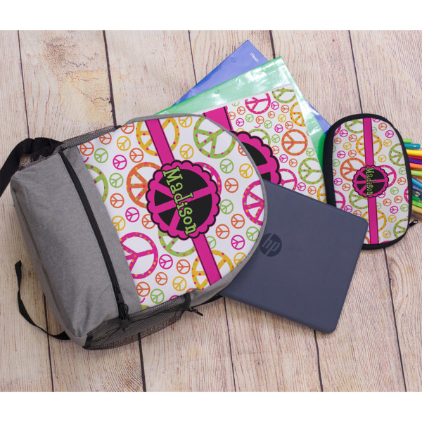 Custom Design - Large Backpack - Gray - With Stuff