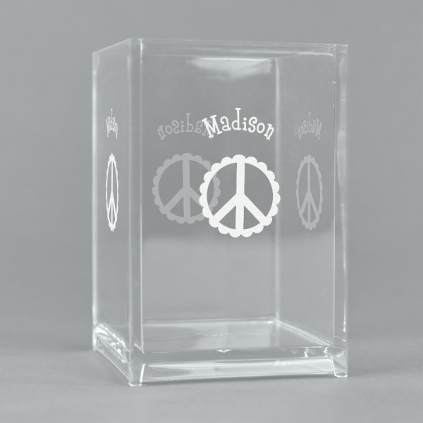 Custom Peace Sign Acrylic Pen Holder (Personalized)