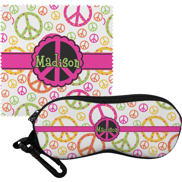 Custom Peace Sign Eyeglass Case & Cloth (Personalized)