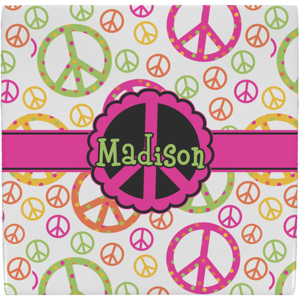 Custom Peace Sign Ceramic Tile Hot Pad (Personalized)