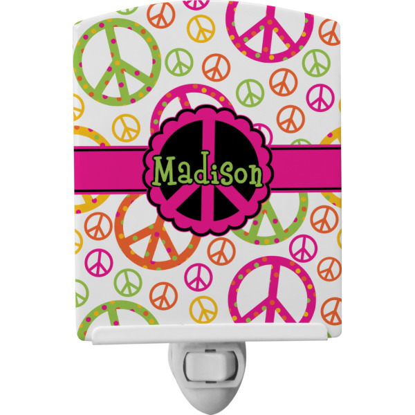 Custom Peace Sign Ceramic Night Light (Personalized)