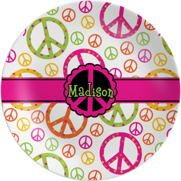 Custom Peace Sign Melamine Plate (Personalized)