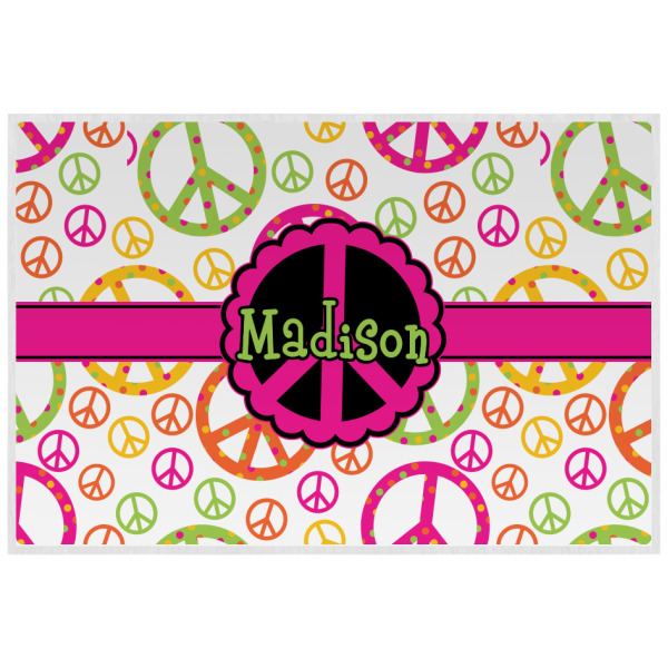Custom Peace Sign Laminated Placemat w/ Name or Text
