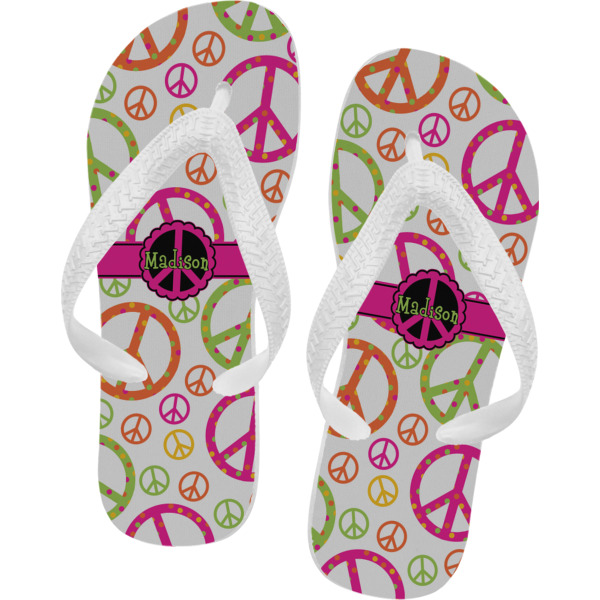 Custom Peace Sign Flip Flops (Personalized)