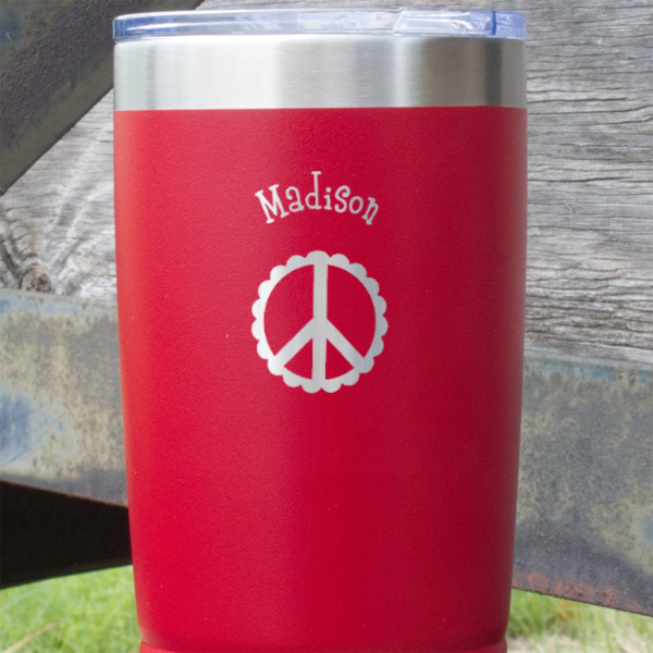 Custom Design - Red Polar Camel Tumbler - 20oz - Close Up