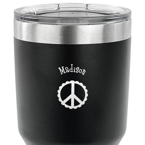 Custom Design - 30 oz Stainless Steel Ringneck Tumbler - Black - CLOSE UP