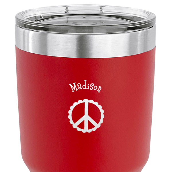 Custom Design - 30 oz Stainless Steel Ringneck Tumbler - Red - CLOSE UP
