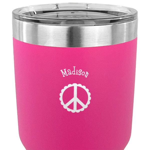 Custom Design - 30 oz Stainless Steel Ringneck Tumbler - Pink - CLOSE UP