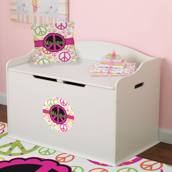 Custom Design - Round Wall Decal on Toy Chest