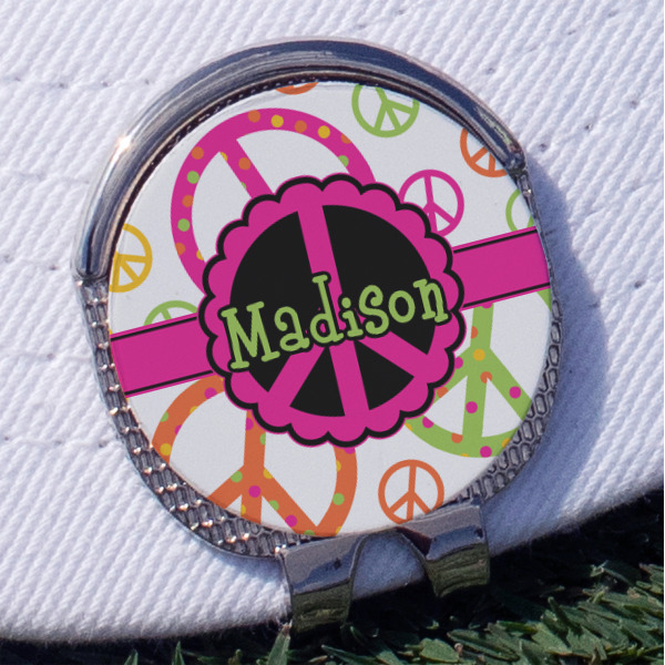 Custom Peace Sign Golf Ball Marker - Hat Clip