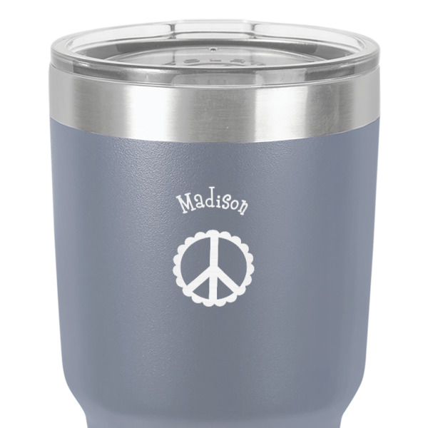 Custom Design - 30 oz Stainless Steel Ringneck Tumbler - Grey - Close Up