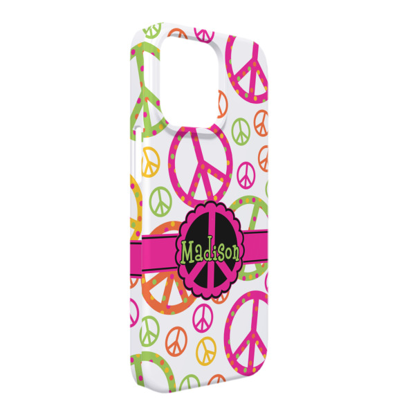 Custom Peace Sign iPhone Case - Plastic - iPhone 13 Pro Max (Personalized)