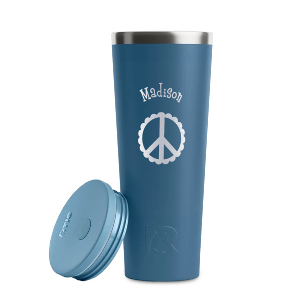 Custom Design - Steel Blue RTIC Everyday Tumbler - 28 oz. - Lid Off