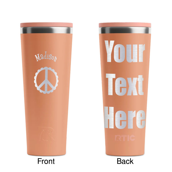Custom Design - Peach RTIC Everyday Tumbler - 28 oz. - Front and Back