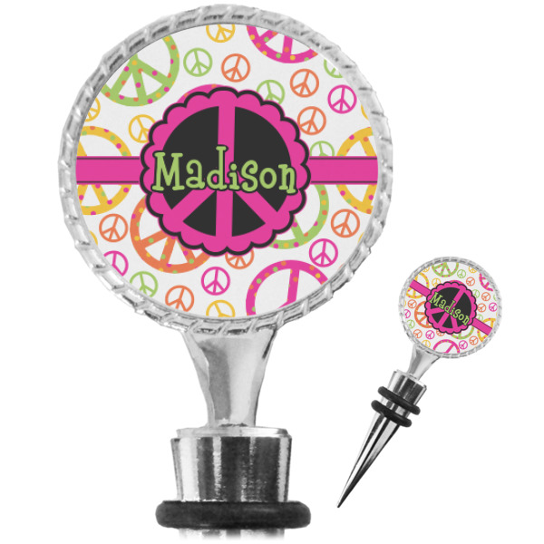 Custom Peace Sign Wine Bottle Stopper (Personalized)