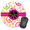 Peace Sign Round Mouse Pad (Personalized)