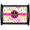 Peace Sign Black Wooden Tray - Large (Personalized)