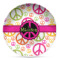 Peace Sign Microwave Safe Plastic Plate - Composite Polymer (Personalized)