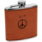 Peace Sign Leatherette Wrapped Stainless Steel Flask (Personalized)