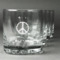 Peace Sign Whiskey Glasses (Set of 4) (Personalized)