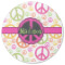 Peace Sign Round Rubber Backed Coaster (Personalized)