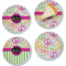 Peace Sign Set of 4 Glass Appetizer / Dessert Plate 8" (Personalized)