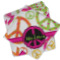 Peace Sign Cloth Cocktail Napkins - Set of 4 w/ Name or Text
